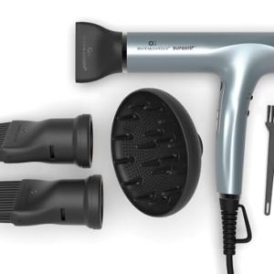 Olivia Garden SuperHP 1875W Professional Hair Dryer, Brushless Motor, Lightweight, 4 Attachments