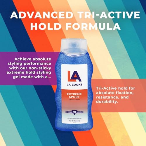 LA Looks Extreme Sport Hair Gel 20 Oz - High Hold for Active Use - Image 3