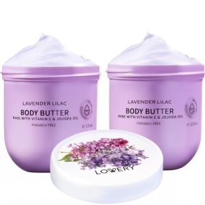 LOVERY Lavender Lilac Body Butter with Jojoba Oil, 12oz