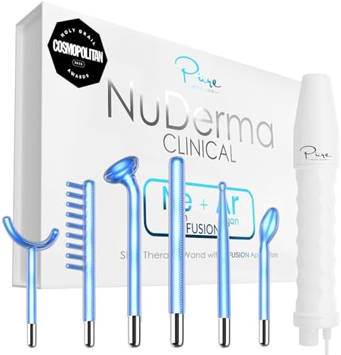 NuDerma Clinical Skin Therapy Wand - Portable Anti-Aging & Radiance Machine with 6 Wands