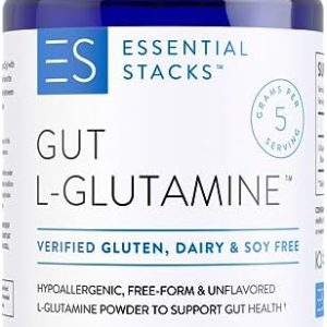 Essential Stacks L-Glutamine Powder - USA Made, Vegan, Non-GMO, Gut Health Support