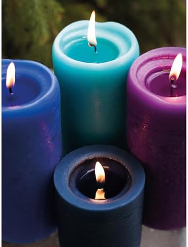 CANDWAX Set of 3 Rustic Unscented Dark Blue Pillar Candles - No Drip, 3 Inch Diameter - Image 7