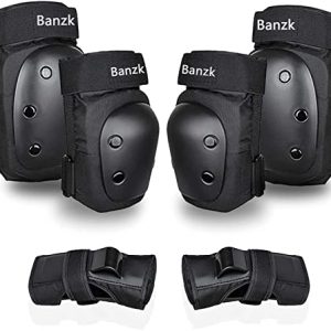 6-in-1 Black Protective Gear Set for Adults & Kids