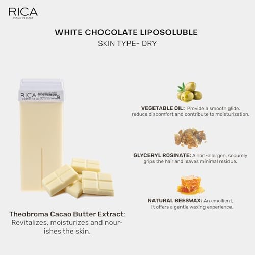 Rica White Chocolate Roll-On Wax Kit (4 Refills, 100 ML) - Made in Italy - Image 2