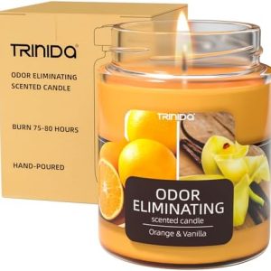 TRINIDa Orange & Vanilla Odor-Eliminating Soy Candles Set