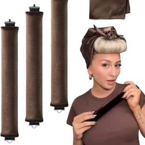 Heatless Overnight Hair Curling Set - Silk Rods & Headband for Short Hair