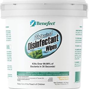 Benefect Botanical Disinfecting Wipes 250 Count Natural Antibacterial Multi-Surface Cleaner
