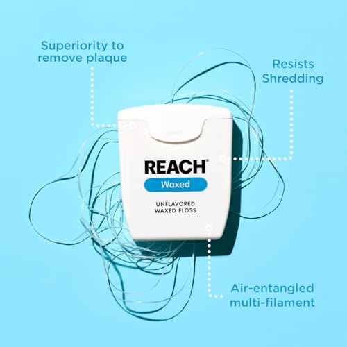 REACH Waxed Dental Floss 3-Pack, 115yd, Unflavored, PFAS-Free, Gentle on Gums - Image 3