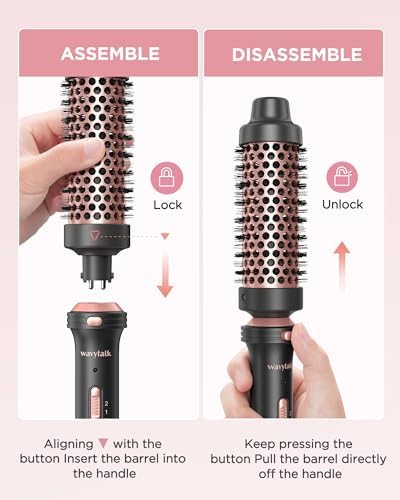 Wavytalk 1.5" Heated Round Brush, Detachable Head, Dual Voltage, Rose Gold - Image 5