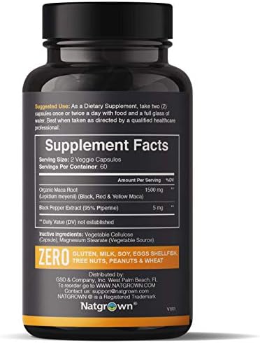 Natgrown Organic Maca Root Capsules 1500 mg ? Vegan Supplement - Image 2