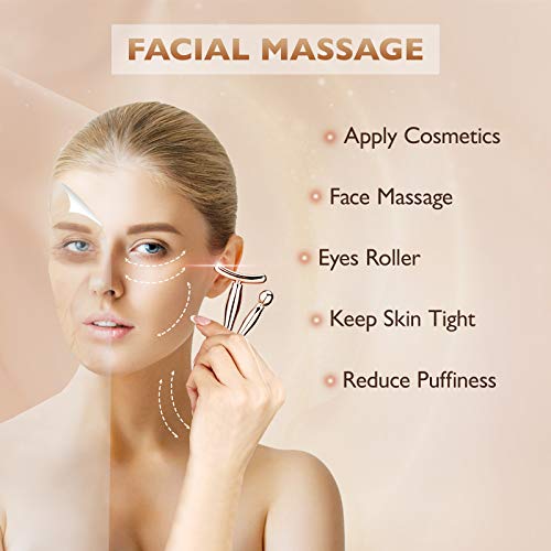 LISAPACK 2PCS Rose Gold Metal Eye Cream Applicator Wand for Puffiness Relief - Image 3