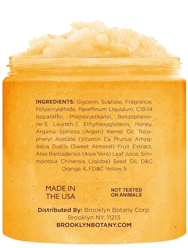 Brooklyn Botany Peach Bellini Honey Sugar Scrub 10 oz New Hydrating Exfoliating Body Care - Image 2