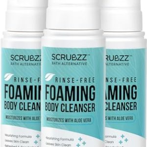 Scrubzz No Rinse Body Wash Foam for Elderly, 3 Pack - Waterless Cleanser