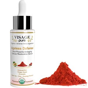 Ageless Defense Astaxanthin Face Serum - Organic Anti-Aging by Visage Pure