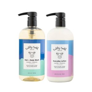 Tubby Todd Baby Wash and Lotion Set Full Size Lavender Rosemary Bundle