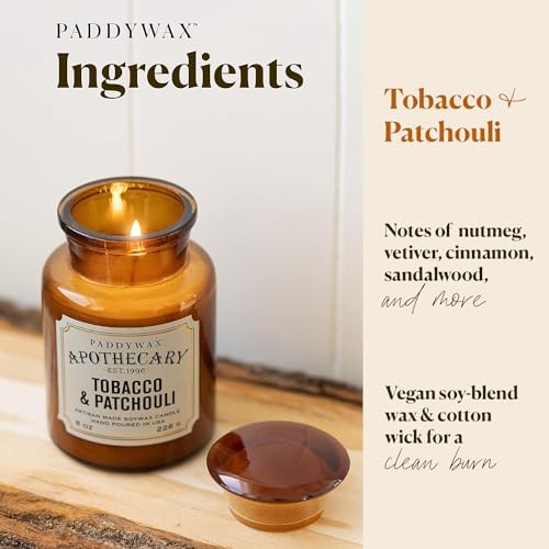 Paddywax 8-Ounce Artisan Apothecary Candle, Tobacco & Patchouli Scented - Image 4