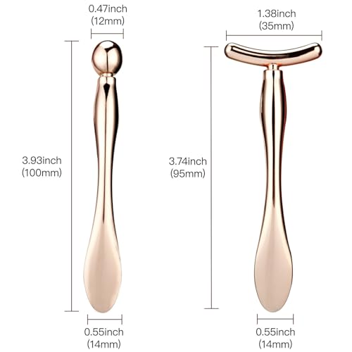 LISAPACK 2PCS Rose Gold Metal Eye Cream Applicator Wand for Puffiness Relief - Image 6
