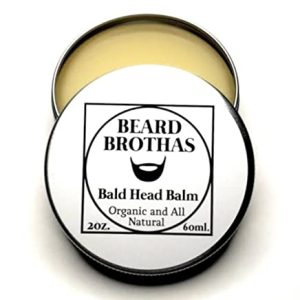 **Bald Head Balm: Organic Argan & Jojoba Oil with Shea, Cocoa Butter, Beeswax**