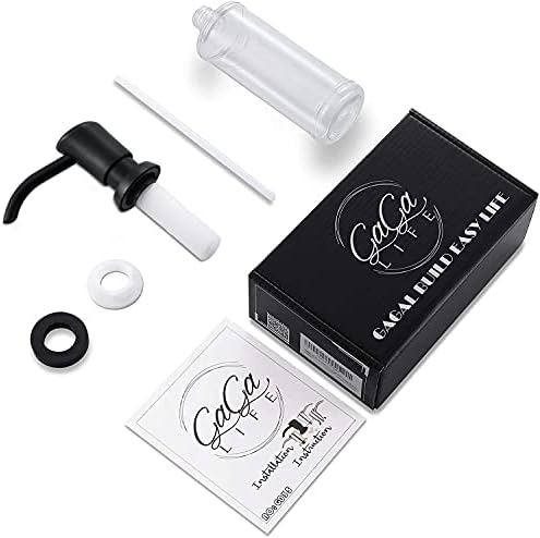 GAGALIFE Built-in Sink Soap/Lotion Dispenser, Matte Black, 13oz Bottle - Image 9