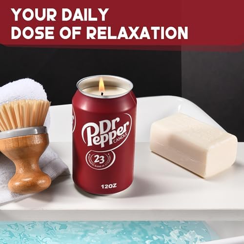 Dr Pepper Scented Candle - Authentic Soda Fragrance, 8oz Jar, Aesthetic Gift - Image 4