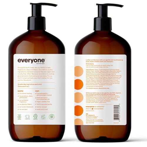 Everyone 3-in-1 Soap, Citrus Mint, 32oz with Organic Oils - Image 2