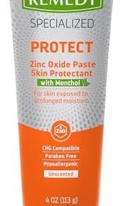 Medline Remedy Zinc Oxide Paste with Menthol, Unscented, 4 oz for Diaper Rash