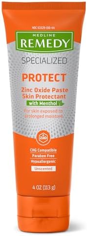 Medline Remedy Zinc Oxide Paste with Menthol, Unscented, 4 oz for Diaper Rash