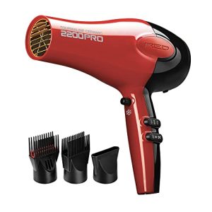 RED by Kiss 2200 PRO Tourmaline Hair Dryer - Negative Ion, Variable Heat, ALCI Safety
