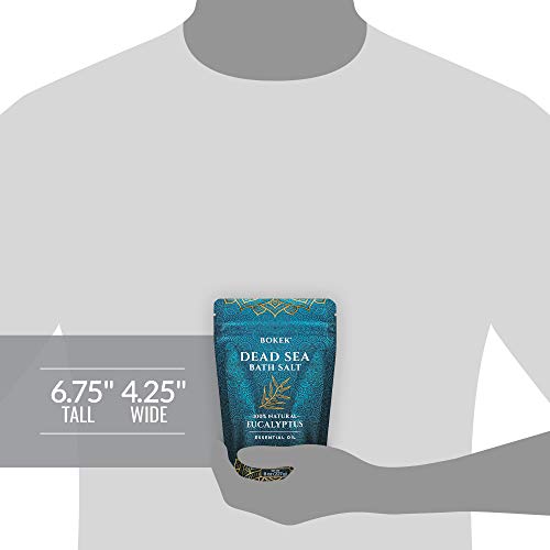 Bokek Organic Eucalyptus Bath Salt 8 oz Resealable Pouch Relaxing Soak - Image 6