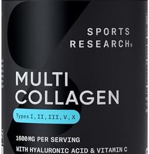 Sports Research Multi Collagen Pills with Hyaluronic Acid & Vitamin C - 90 Capsules