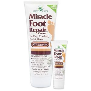Miracle Foot Repair Cream - 8 oz & 1 oz, Repairs Dry Cracked Feet