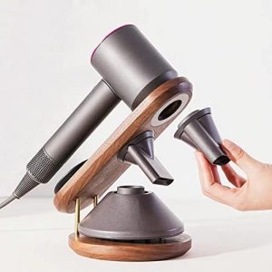 Dyson Supersonic Hair Dryer Holder, Walnut Wood Organizer