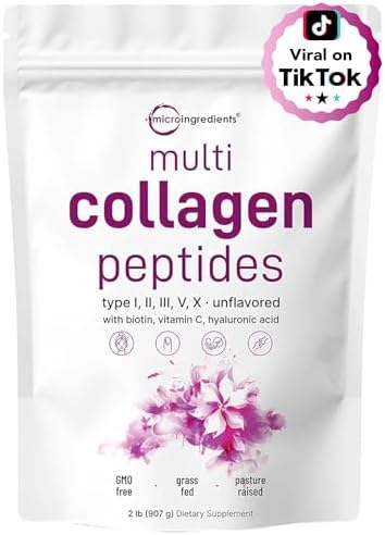 2 lbs Multi Collagen Protein Powder Types I-V with Biotin and Vitamin C Keto-Friendly