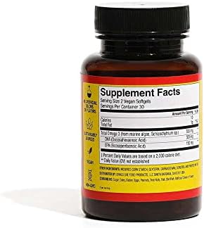 Bragg Vegan Omega 3 from Marine Algae - EPA & DHA, Non-GMO, 60 Softgels - Image 3