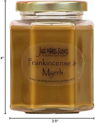 Frankincense and Myrrh Scented Soy Candle 8 oz Natural Blend - Image 3