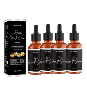 Allurium Herbal Hair Growth Serum for Black Women - 4 Pack, Stimulating Formula