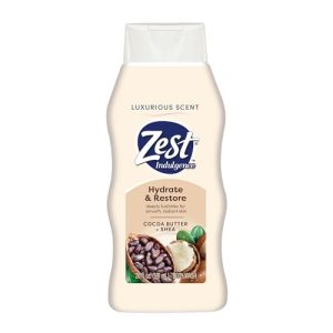 Zest Body Wash with Cocoa Butter & Shea - Hydrating, 20 oz, All Skin Types