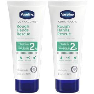 Vaseline Rough Hands Rescue Hand Cream, Fragrance-Free, 2-Pack