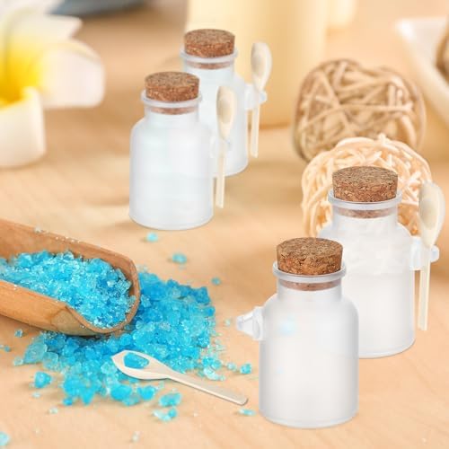 24 Mini Clear Jars with Spoons and Cork Lids - Image 4
