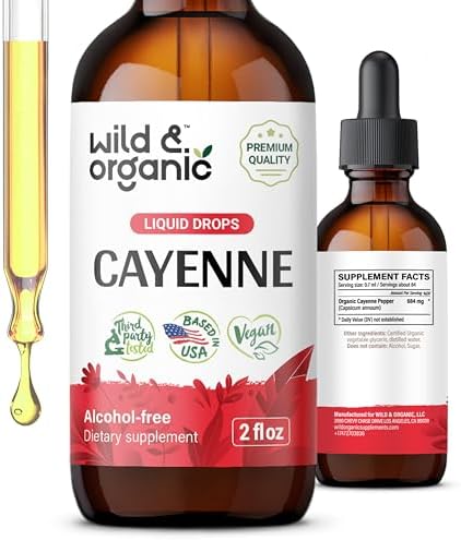 Cayenne Pepper Tincture Drops - Vegan, Alcohol-Free, Digestive Support - 2 fl oz