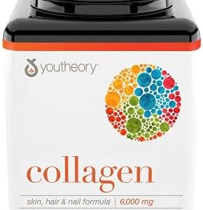Youtheory Advanced Collagen 6,000 mg with Vitamin C - 290 Tablets for Hair, Skin & Nails