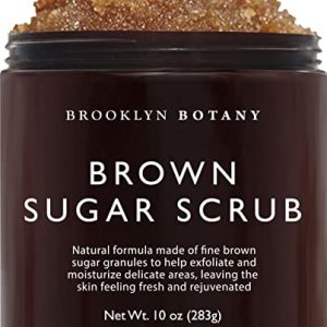 Brooklyn Botany Brown Sugar Scrub - Exfoliating & Moisturizing for Body, Face, 10 oz