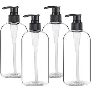 4 Pack 16oz BPA-Free Pump Bottles for Liquids