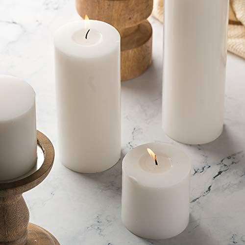HomeLights 2.7x6" White Pillar Candles - 6 Count, 50 Hours Burn Time - Image 4