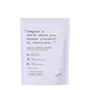 Frank Body Cacao Coffee Scrub - Vegan, Natural Exfoliant with Cacao & Oils, 7.05 oz