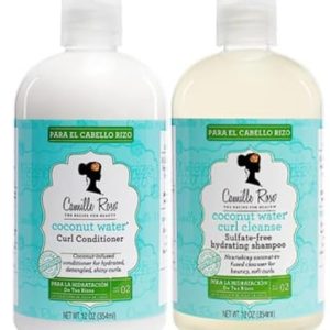 Camille Rose Coconut Water Curl Cleanse Shampoo & Conditioner Set for Curly Hair