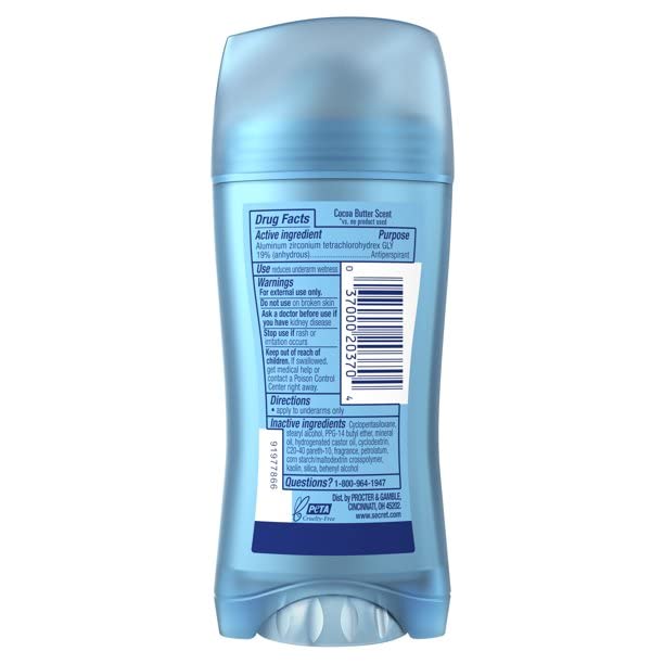 Secret Women's Invisible Solid Antiperspirant Deodorant Cocoa Butter Scent 2.6 Ounce - Image 8