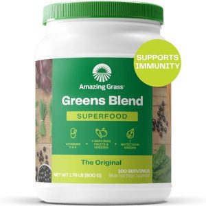 Amazing Grass Greens Superfood Powder: Organic Spirulina, Probiotics & 100 Servings
