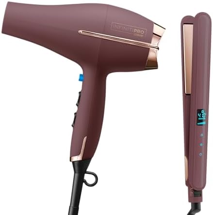 Conair Limited Edition Bundle: INFINITIPRO Hair Dryer & 1-inch Flat Iron - Plum