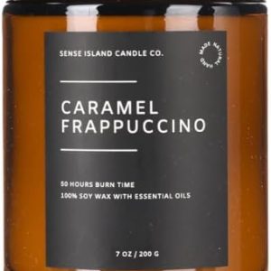 SENSE ISLAND Caramel Frappuccino Soy Candle 12 oz 50 Hour Natural Wax